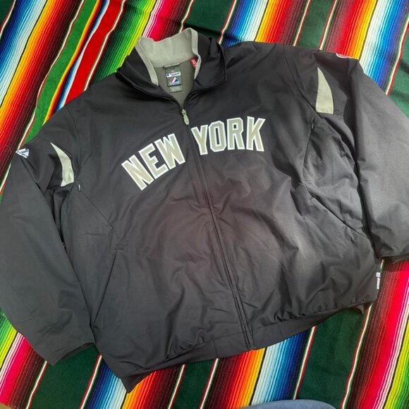 MENS 2XL 'Majestic' Authentic NY YANKEES navy & white THERMAL jacket! - Picture 1 of 8